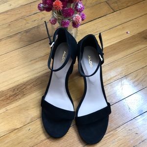 Aldo (like new) black suede heels